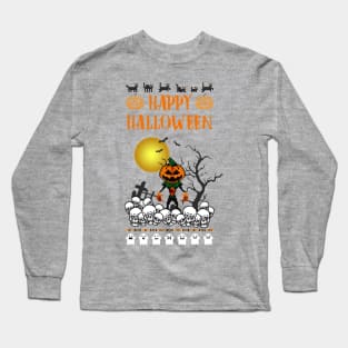 Happy Halloween 8-Bit Long Sleeve T-Shirt